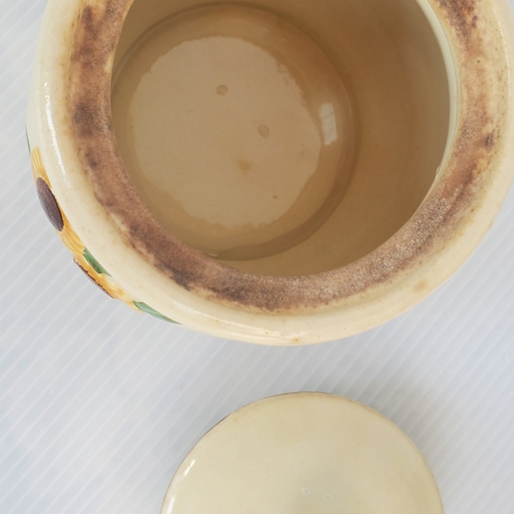 VTG Sunflower Salt & Pepper Shakers SHAWNEE pottery USA 40s-50s Sugar Bowl Set - Picture 6 of 13